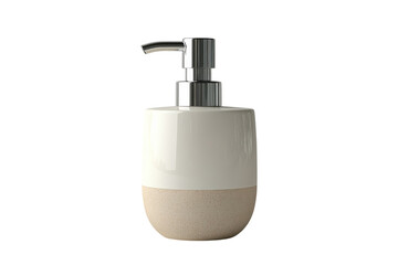 Obraz premium A modern sanctuary of cleanliness a moment of zen with our elegant soap dispenser providing minimalist beauty in a studio light setting.