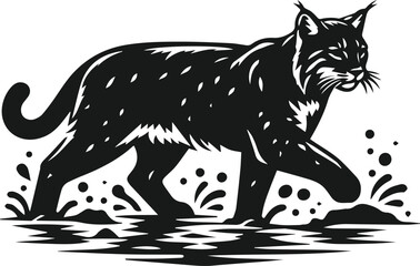 Bobcat animal silhouette vector