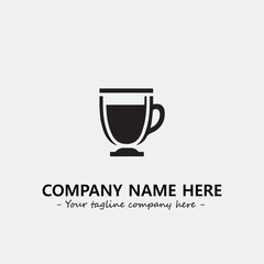 Cup illustration black and white for logo company vector image
