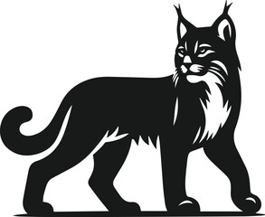 Bobcat animal silhouette vector