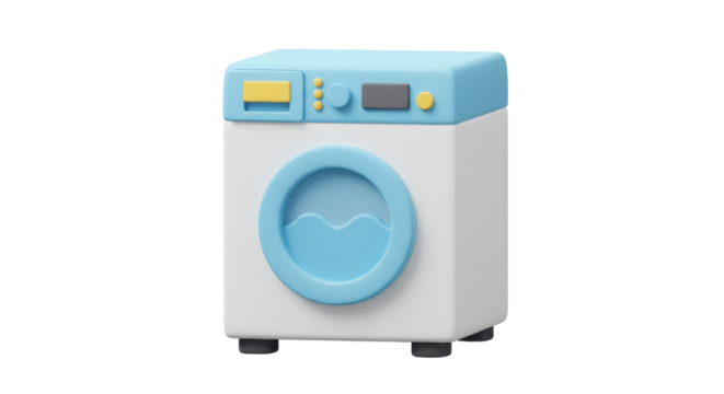 Isolated Washing Machine Front View