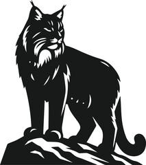 Bobcat animal silhouette vector