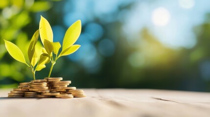 A plant sprouting from a stack of coins symbolizing innovative investment techniques and financial growth in portfolio management