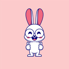 Cute bunny cartoon icon illustration	
