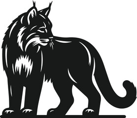 Bobcat animal silhouette vector