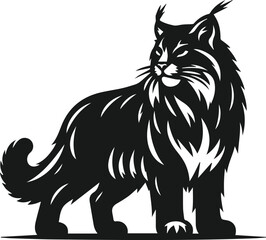 Bobcat animal silhouette vector