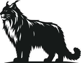 Bobcat animal silhouette vector