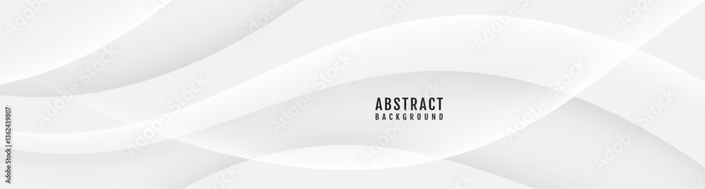 Poster 3d white geometric abstract background overlap layer on bright space with waves effect decoration. m