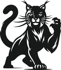 Bobcat animal silhouette vector