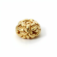 golden floral modern decoration piece on white background