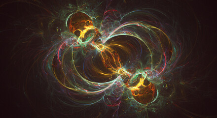 Fototapeta premium Colorful Abstract Energy Plasma Explosion with Glowing Electric Waves