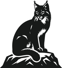 Bobcat animal silhouette vector