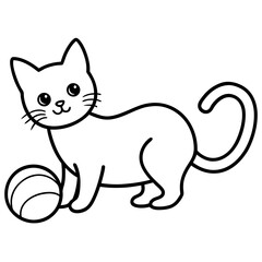 Obraz premium cat with a ball