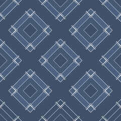 Seamless abstract geometric pattern with ornaments blue background for fabric banners home decor surface design packaging	