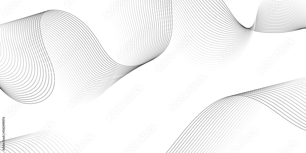Poster white wave curve lines banner background design. abstract soft wave lines dynamic flowing gray light