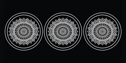 Mandala Artwork Black and White. EPS 10