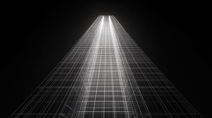 Abstract skyscraper architectural design, perspective view, conceptual illustration