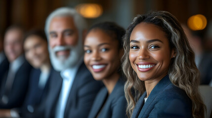 Fototapeta premium Diverse group of people smiling at event