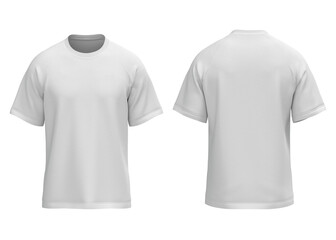 Mens white raglan round neck oversize tshirt front and back view for mockup