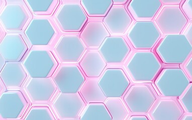 Abstract Hexagonal Pattern with Soft Pink Light