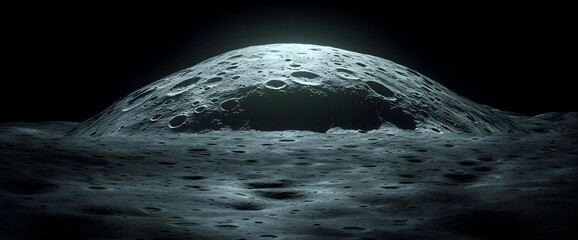 Lunar Surface Landscape With Crater Formations