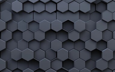 Dark Gray Hexagonal Pattern Background Texture Design