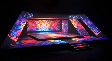 Digital Projection Stage Design With Colorful Lighting