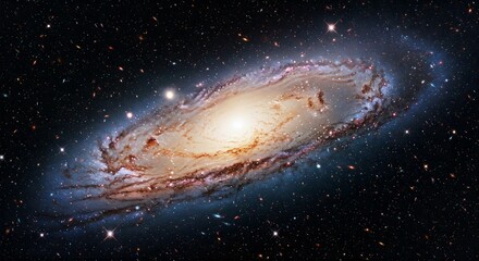 Fototapeta premium Galactic Spiral with Nucleus and Cosmic Surroundings