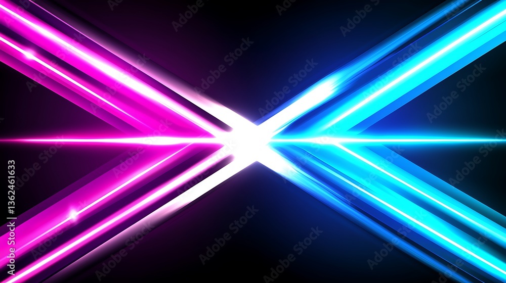 Aufkleber vivid intersecting light rays forming an abstract illuminated cross