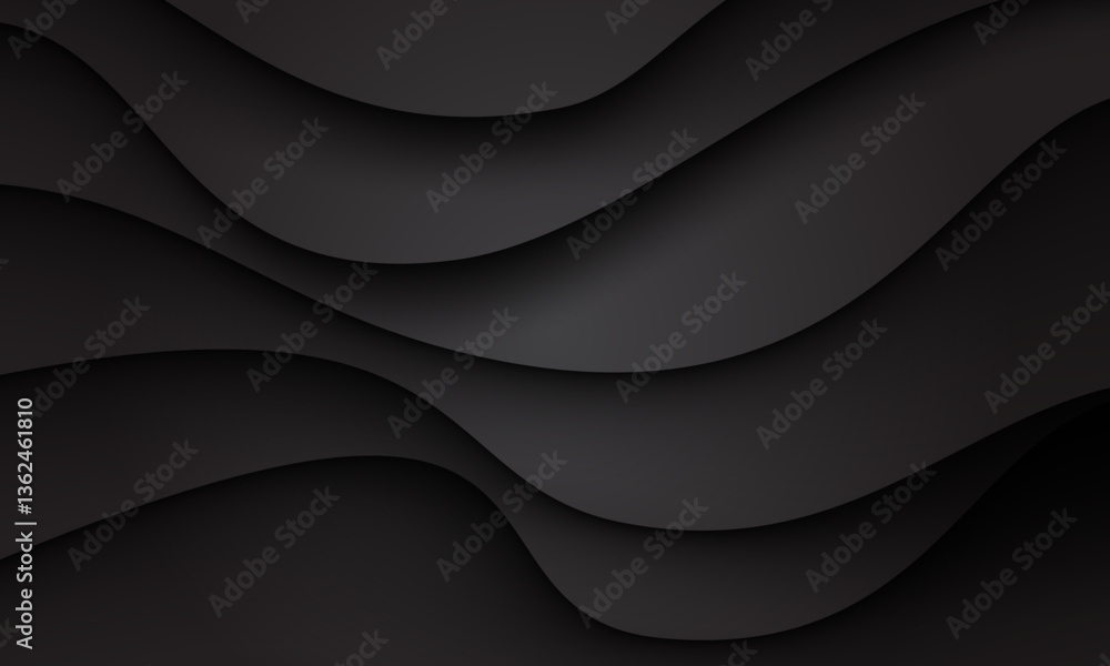 Poster abstract black curve shadow overlap background texture vector