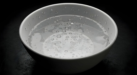 White Bowl Filled With Water Drops