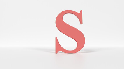 8K 3D Capital Letter S – High-Resolution Alphabet Flash Card and Typography Render