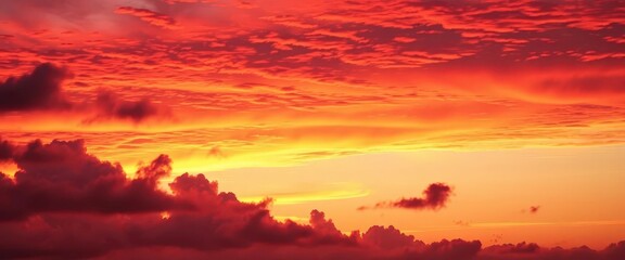 Fototapeta premium Vibrant sunset, clouds painted pink and orange, painted sky, colorful
