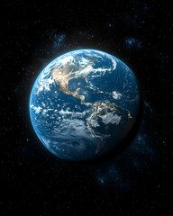 Obraz premium Earth view from space North and South American continents visible