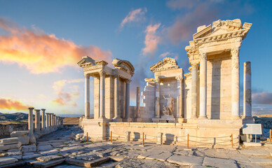 Ancient city Laodicea on the Lycus and the Traian Nymphaeum in Denizli, Turkey