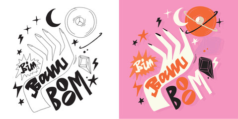 Funny trendy hand drawn doodle lettering quote. Lettering for t-shirt design, mug print, bag print, clothes fashion. 100% hand drawn vector image.