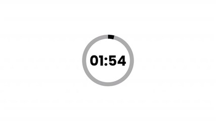 2 minute countdown timer animation seconds on transparent background 120 second countdown timer, Countdown video with alpha channel.	