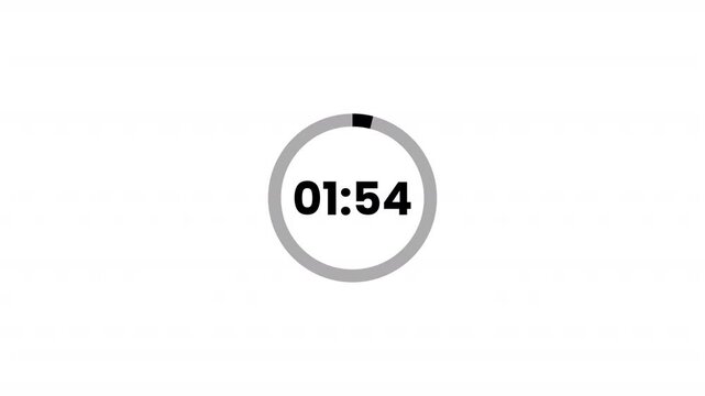 2 minute countdown timer animation seconds on transparent background 120 second countdown timer, Countdown video with alpha channel.	