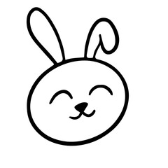 Cute Rabbit Animal Head Doodle