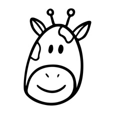 Cute Zebra Animal Head Doodle