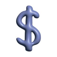 Obraz premium 3d dollar currency symbol. Single element for design