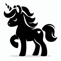 Obraz premium Black and white unicorn silhouette