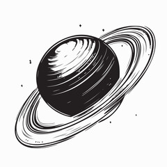 Planet Saturn with planetary ring system astronomy  Vector Image on white background. © Istianah