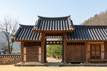 Traditional Korean Architectural Style Hanok Housing Landscape