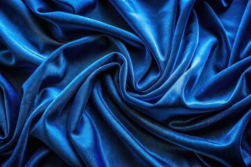 Fototapeta premium Smooth, wavy dark blue velvet, luxuriously lit; aerial photography sample.