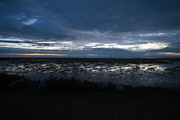 sunrise with clouds on the beach