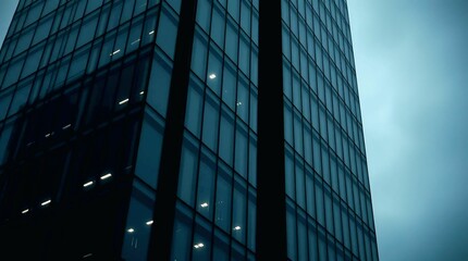 Urban Landscape Featuring AI-Generated Corporate Glass Towers