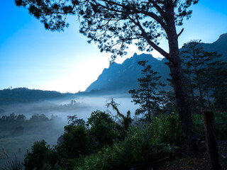 Obraz premium Sunrise at Doi Luang Chiang Dao