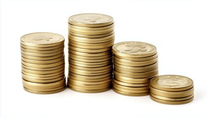 Stack of coins arranged as a rising bar graph, visually representing inflation, financial growth, and economic uncertainty in a dynamic composition