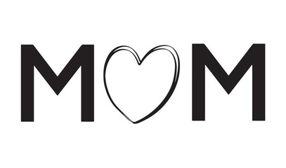 Mom love heart shape black color sign symbol happy mother day mom love heart shape drawing object family happy mother day mama gift text font calligraphy hand written lettering script woman female her